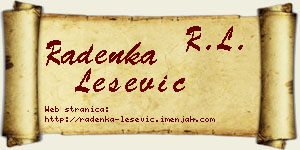 Radenka Lešević vizit kartica